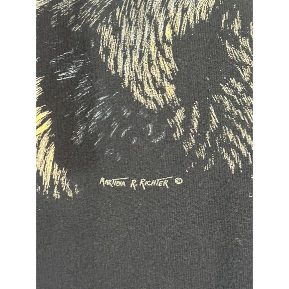 Vintage Rare 80s Wolf Howling at Moon Single Stich Martiena R. Richter L - Picture 6 of 7